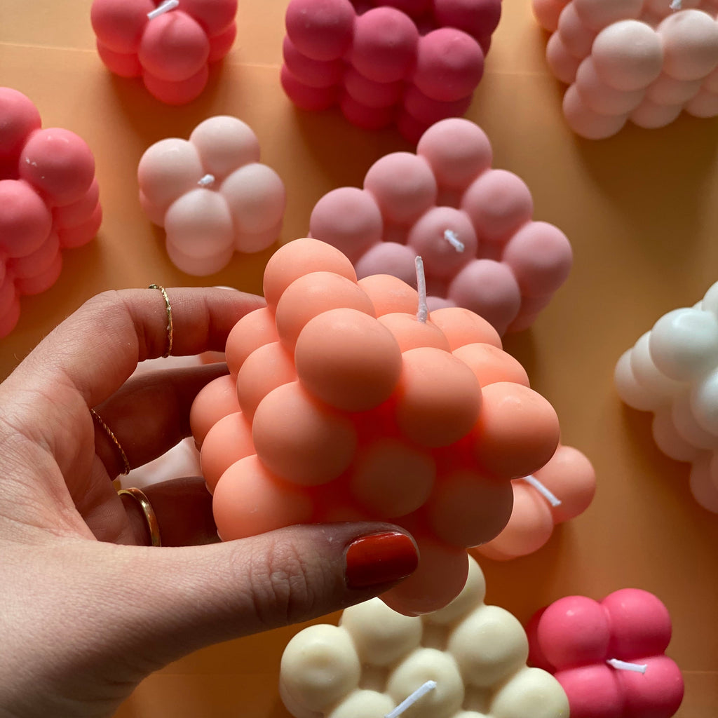 BubbleKerzen-Orangetöne