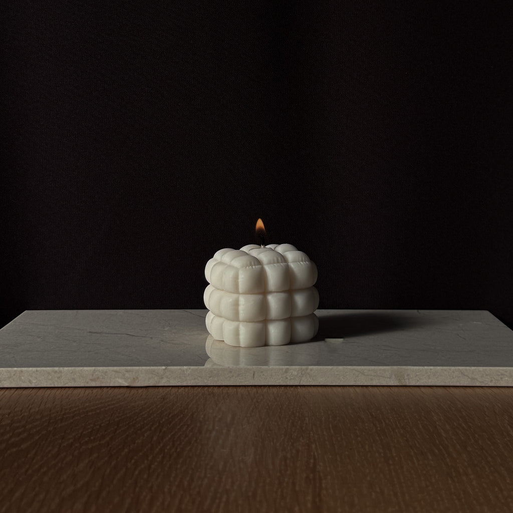 Kerze Kissen, Kissenkerze, Bubblekerze, Kleine Kerze, Designerkerze, Luftige Dekorationsobjekte, Geschenkideen Adventskalender, Geschenkideen