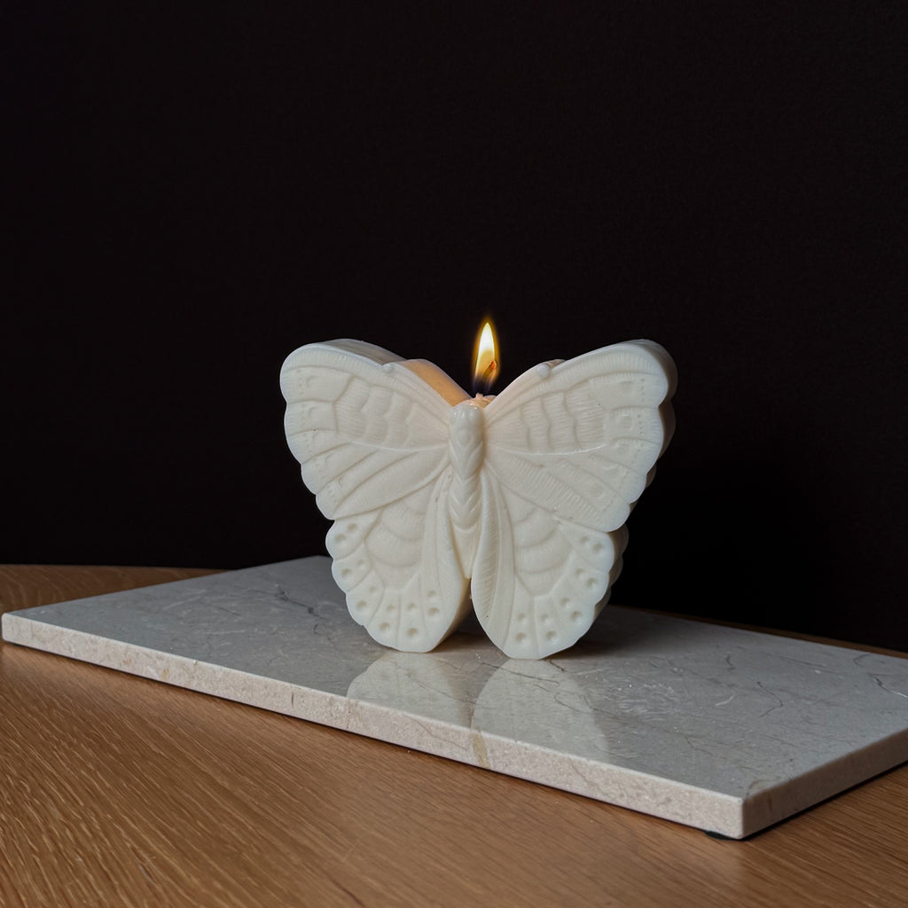 Mariposa Kerze, Schmetterling, mystische Beleuchtung, beruhigende Atmosphäre, Astronomie-Geschenke, Meditationsecke, Dekoration für Wohnzimmer, entspannendes Licht, Sternengucker, Nachtgeschichten.