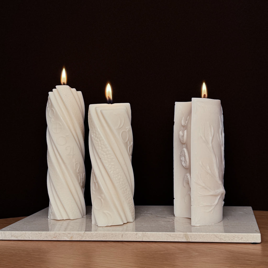 LUNA Kerze, Mondphasen, mystische Beleuchtung, beruhigende Atmosphäre, Astronomie-Geschenke, Meditationsecke, Dekoration für Wohnzimmer, entspannendes Licht, Sternengucker, Nachtgeschichten.