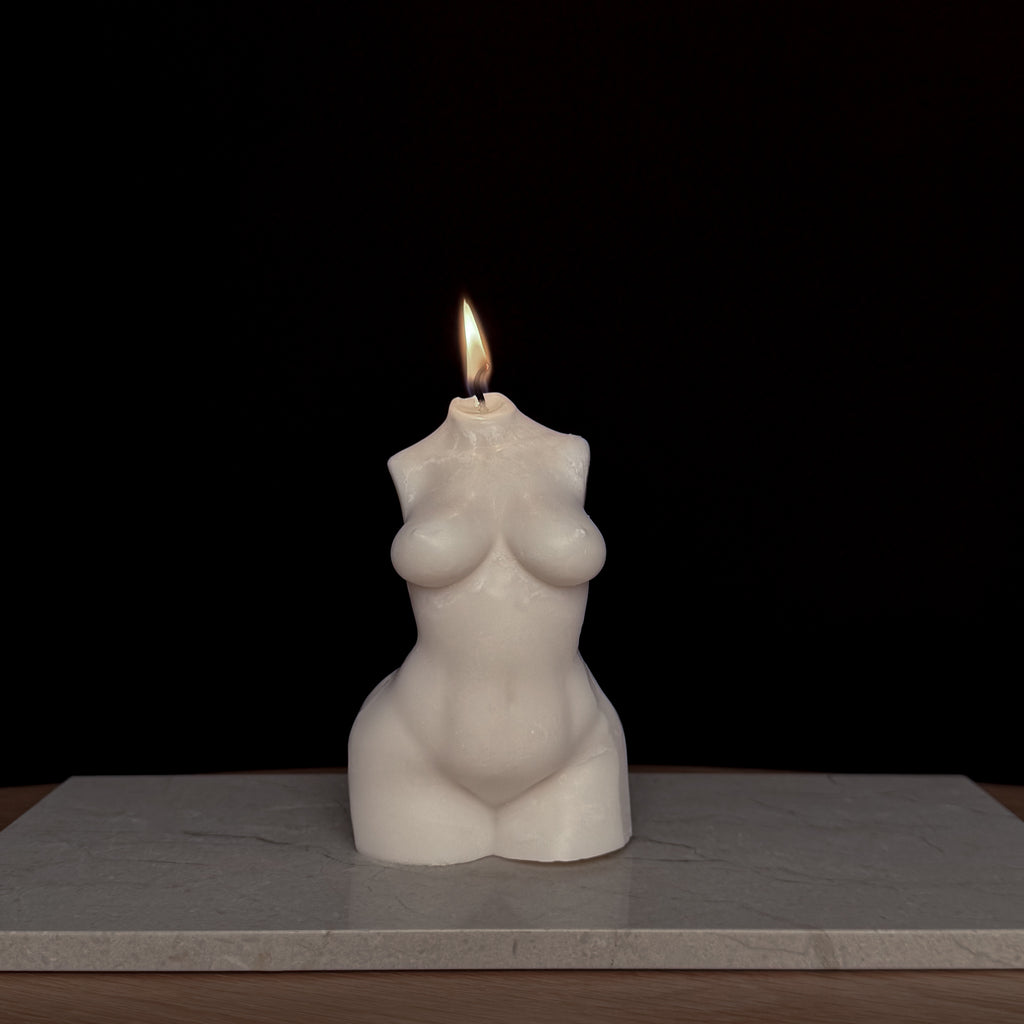 GODDESS Kerze, klassische Kunst, moderne Beleuchtung, Geschenk für Kunstsammler, historisches Dekor, kulturelle Tiefe, intellektuelles Design, elegantes Wohnaccessoire, Kunstliebhaber, Torso Kerze, Frau Torso Kerze.
