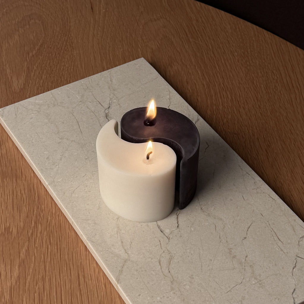 YIN YANG Kerze, harmonisches Design, Balance und Harmonie, Meditationsraum Dekor, Geschenk für Wellness-Enthusiasten, modernes Design, symbolische Dekoration, Home-Office Accessoire, ästhetisches Wohnaccessoire, Gleichgewicht im Leben.